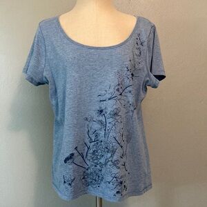 LRL, embroidered beaded tee, EUC
